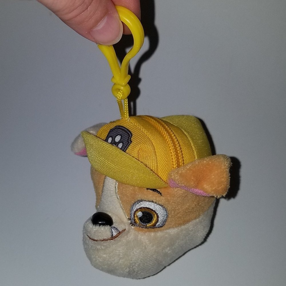 Rubble Paw Patrol Plush Backpack Clip Yellow Hat